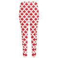Red Canadian Maple Leaf Pattern Print High-Waisted Pocket Leggings
