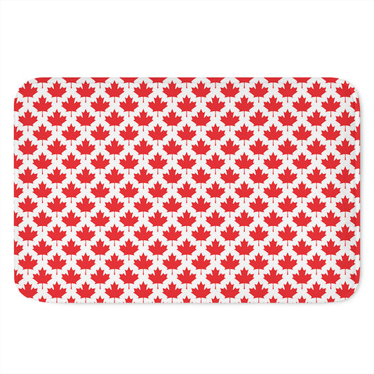Red Canadian Maple Leaf Pattern Print Indoor Door Mat