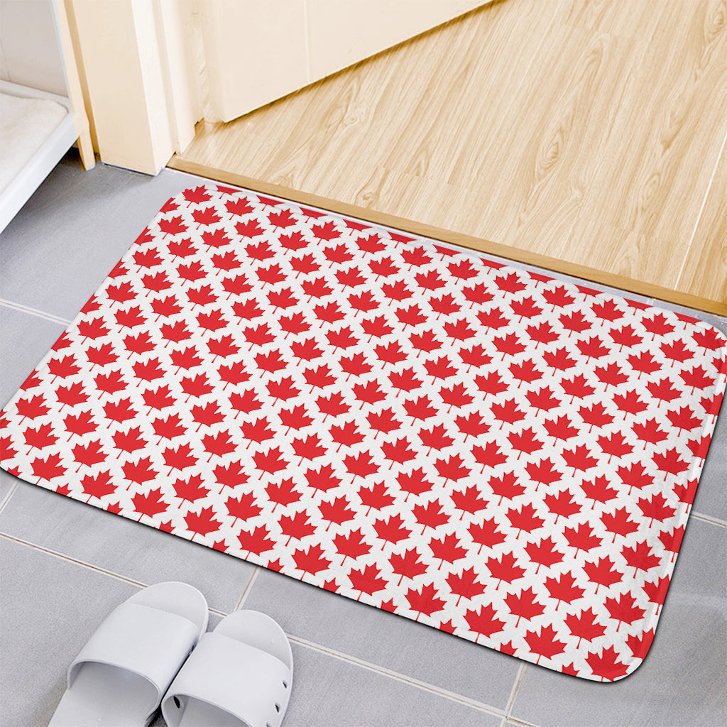 Red Canadian Maple Leaf Pattern Print Indoor Door Mat