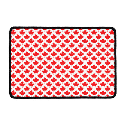 Red Canadian Maple Leaf Pattern Print Kitchen Mat