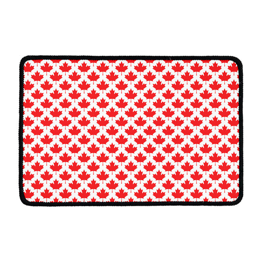 Red Canadian Maple Leaf Pattern Print Kitchen Mat