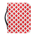 Red Canadian Maple Leaf Pattern Print Leather Bible Cover