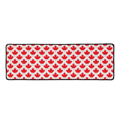 Red Canadian Maple Leaf Pattern Print Long Kitchen Mat