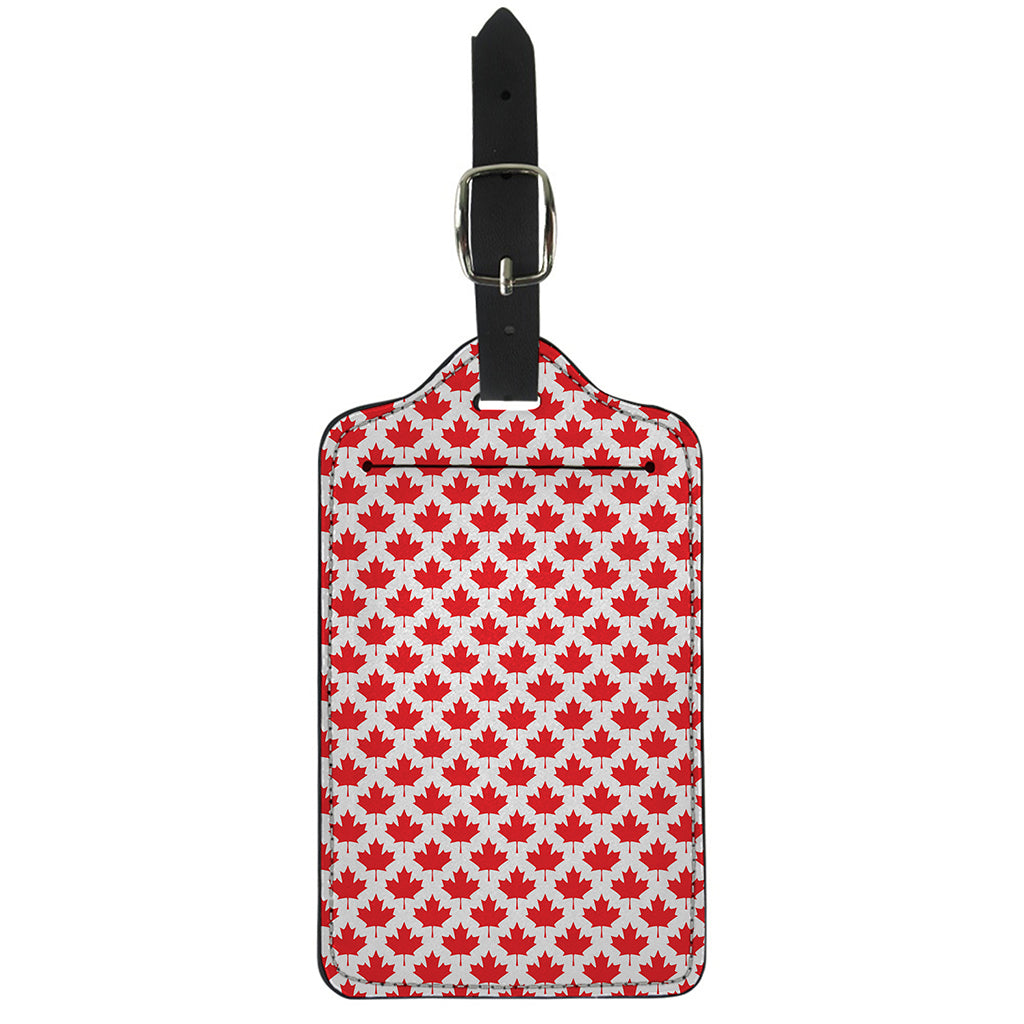 Red Canadian Maple Leaf Pattern Print Luggage Tag