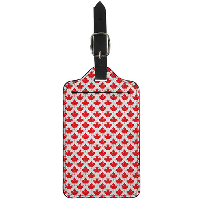 Red Canadian Maple Leaf Pattern Print Luggage Tag