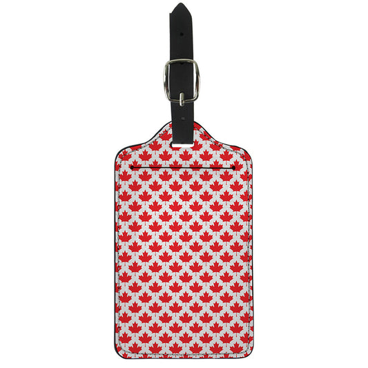 Red Canadian Maple Leaf Pattern Print Luggage Tag