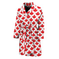 Red Canadian Maple Leaf Pattern Print Men's Bathrobe