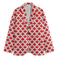 Red Canadian Maple Leaf Pattern Print Men's Blazer