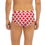 Red Canadian Maple Leaf Pattern Print Men's Briefs