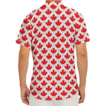 Red Canadian Maple Leaf Pattern Print Men's Deep V-Neck Shirt