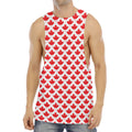 Red Canadian Maple Leaf Pattern Print Men's Muscle Tank Top