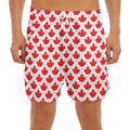 Red Canadian Maple Leaf Pattern Print Men's Split Running Shorts