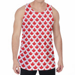 Red Canadian Maple Leaf Pattern Print Men's Velvet Tank Top