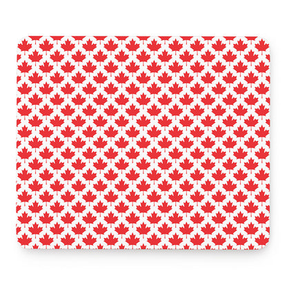 Red Canadian Maple Leaf Pattern Print Mouse Pad