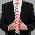 Red Canadian Maple Leaf Pattern Print Necktie