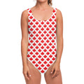 Red Canadian Maple Leaf Pattern Print One Piece Swimsuit