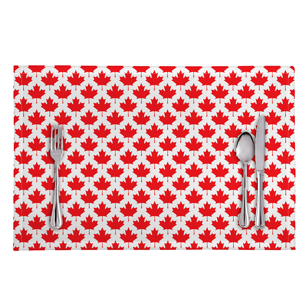 Red Canadian Maple Leaf Pattern Print Placemat
