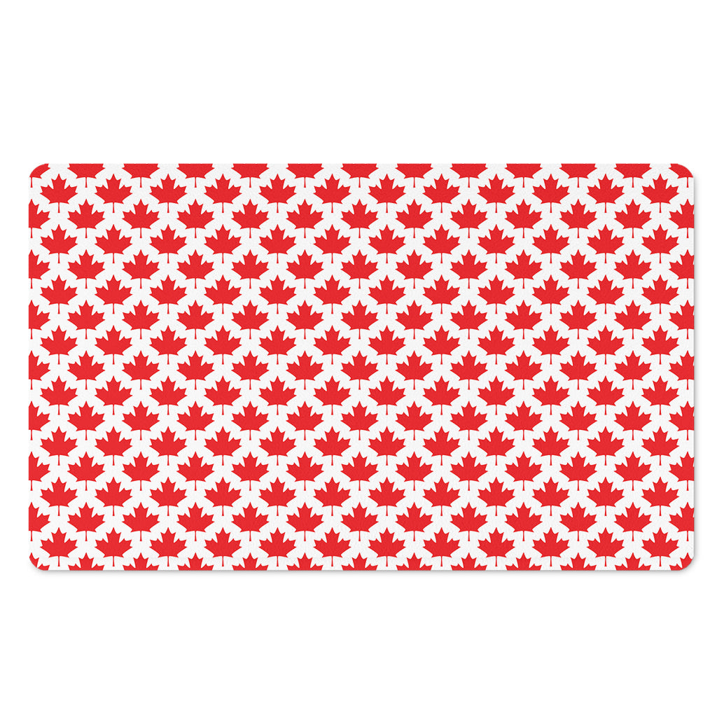 Red Canadian Maple Leaf Pattern Print Polyester Doormat