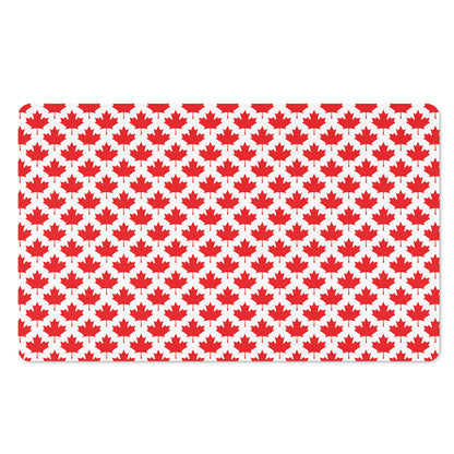 Red Canadian Maple Leaf Pattern Print Polyester Doormat