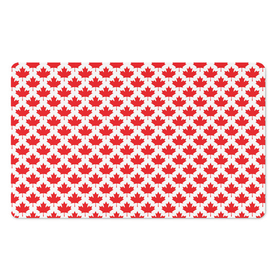 Red Canadian Maple Leaf Pattern Print Polyester Doormat