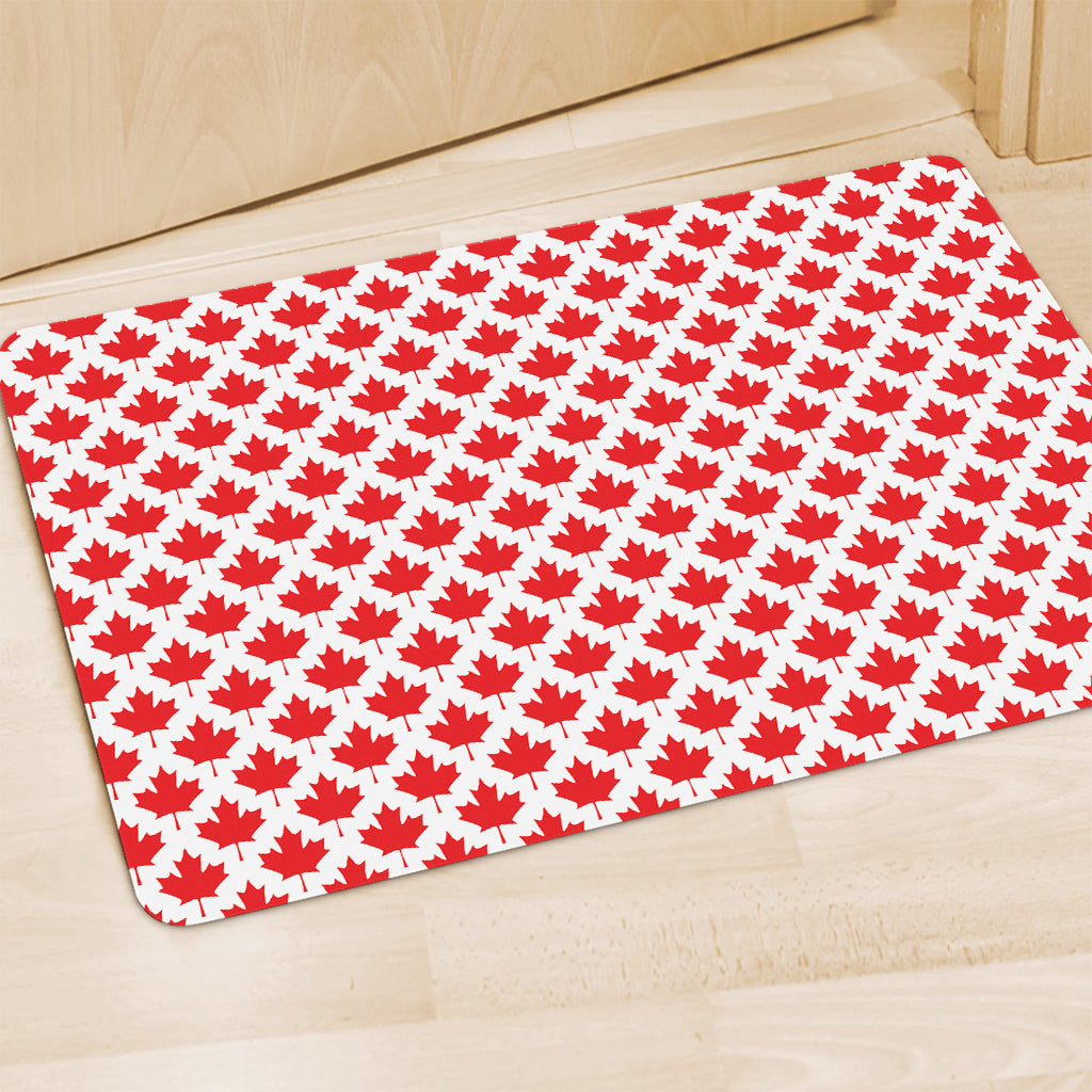 Red Canadian Maple Leaf Pattern Print Polyester Doormat