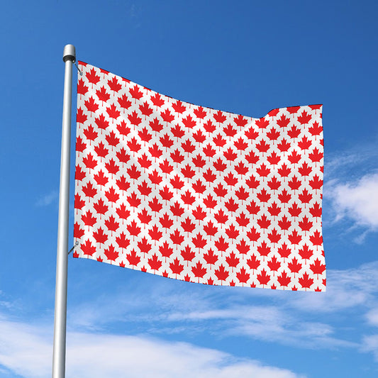Red Canadian Maple Leaf Pattern Print Polyester Flag