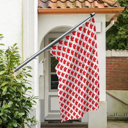 Red Canadian Maple Leaf Pattern Print Polyester Flag