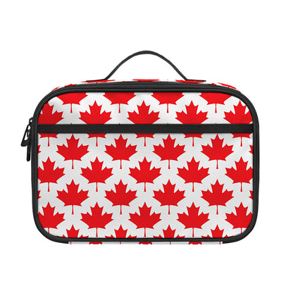 Red Canadian Maple Leaf Pattern Print Portable Lunch Bag