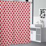 Red Canadian Maple Leaf Pattern Print Premium Shower Curtain