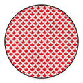 Red Canadian Maple Leaf Pattern Print Round Floor Mat