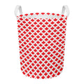 Red Canadian Maple Leaf Pattern Print Round Laundry Basket