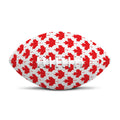 Red Canadian Maple Leaf Pattern Print Rugby Ball