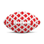Red Canadian Maple Leaf Pattern Print Rugby Ball