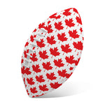 Red Canadian Maple Leaf Pattern Print Rugby Ball