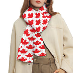 Red Canadian Maple Leaf Pattern Print Scarf