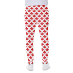Red Canadian Maple Leaf Pattern Print Scuba Joggers