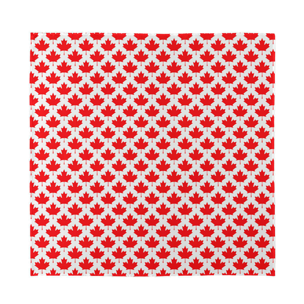 Red Canadian Maple Leaf Pattern Print Silk Bandana