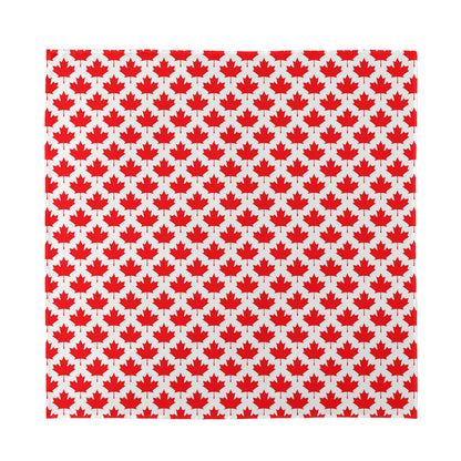Red Canadian Maple Leaf Pattern Print Silk Bandana
