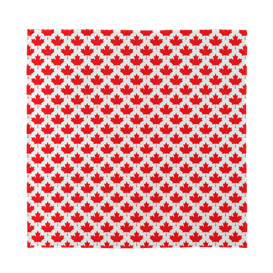 Red Canadian Maple Leaf Pattern Print Silk Bandana
