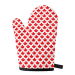 Red Canadian Maple Leaf Pattern Print Single Oven Mitt