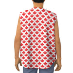 Red Canadian Maple Leaf Pattern Print Sleeveless Baseball Jersey