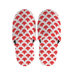 Red Canadian Maple Leaf Pattern Print Slippers