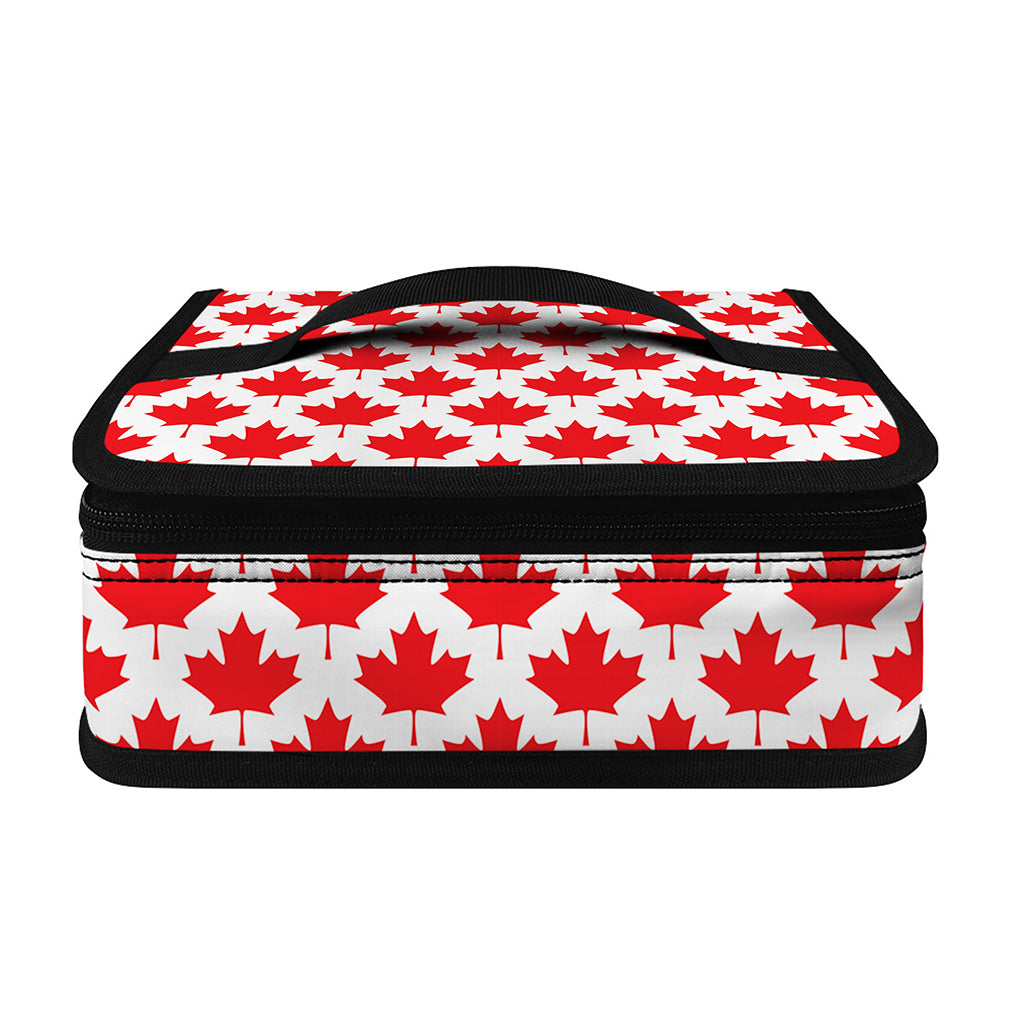 Red Canadian Maple Leaf Pattern Print Small Lunch Bag
