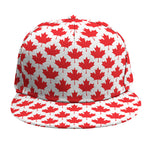 Red Canadian Maple Leaf Pattern Print Snapback Cap