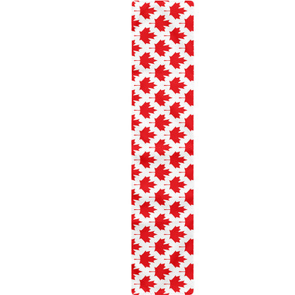 Red Canadian Maple Leaf Pattern Print Table Runner