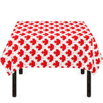 Red Canadian Maple Leaf Pattern Print Tablecloth
