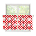 Red Canadian Maple Leaf Pattern Print Tier Curtains