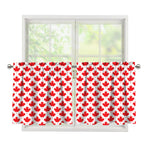 Red Canadian Maple Leaf Pattern Print Tier Curtains