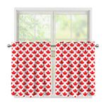 Red Canadian Maple Leaf Pattern Print Tier Curtains