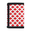 Red Canadian Maple Leaf Pattern Print Trifold Wallet